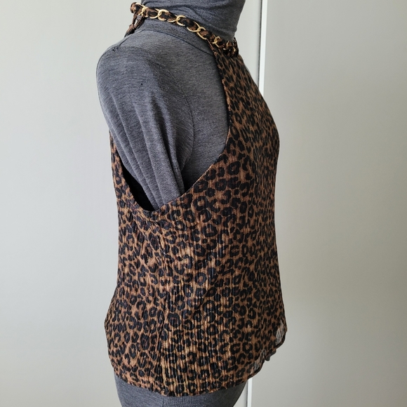 Joie Leopard Print Chained Neck Halter Top - Picture 8 of 10